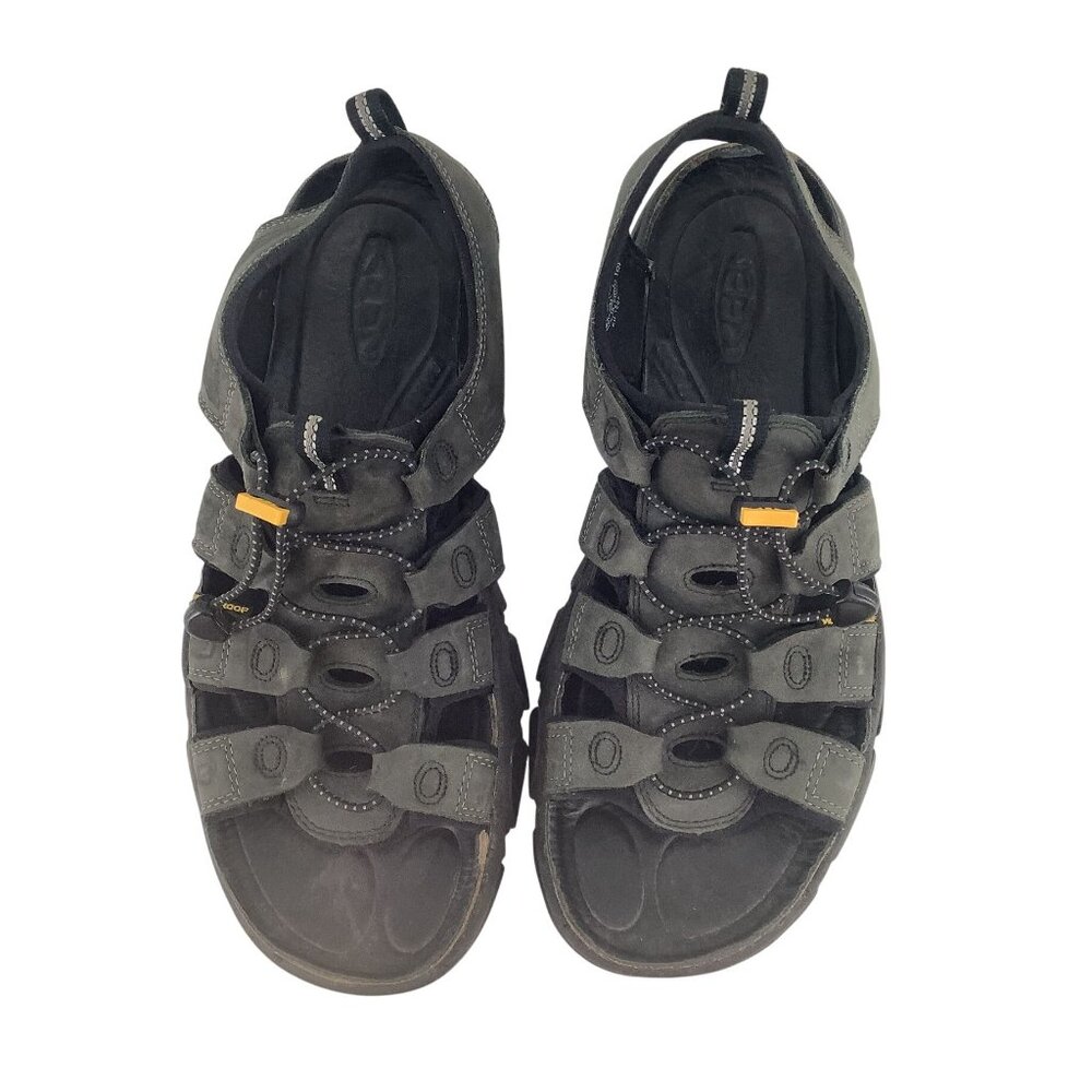 Keen Mens Black Leather Outdoor Sandals Size 13 Made In China - Picture 2 of 7